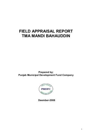 Field Appraisal Report Tma Mandi Bahauddin