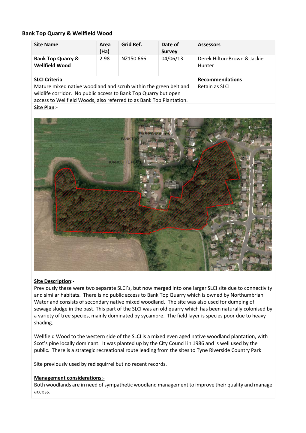 Bank Top Quarry & Wellfield Wood