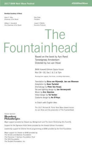 The Fountainhead Based on the Book by Ayn Rand Toneelgroep Amsterdam Directed by Ivo Van Hove