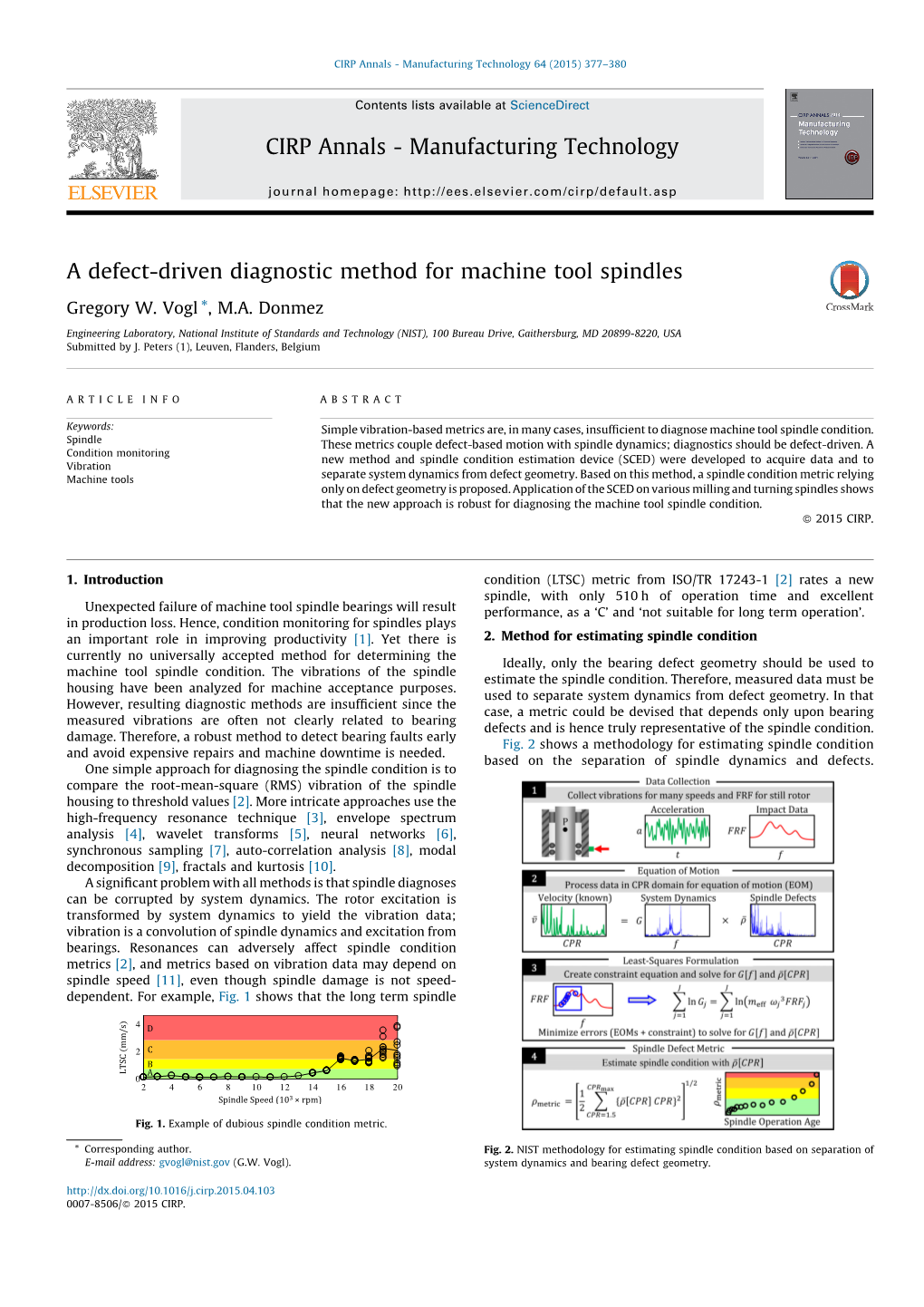 A Defect-Driven Diagnostic Method for Machine Tool Spindles