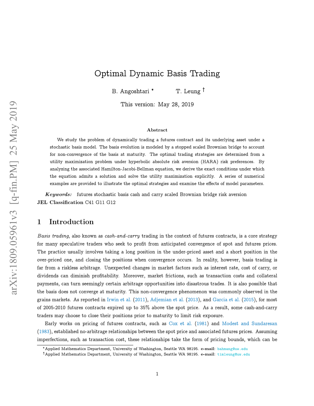 Optimal Dynamic Basis Trading