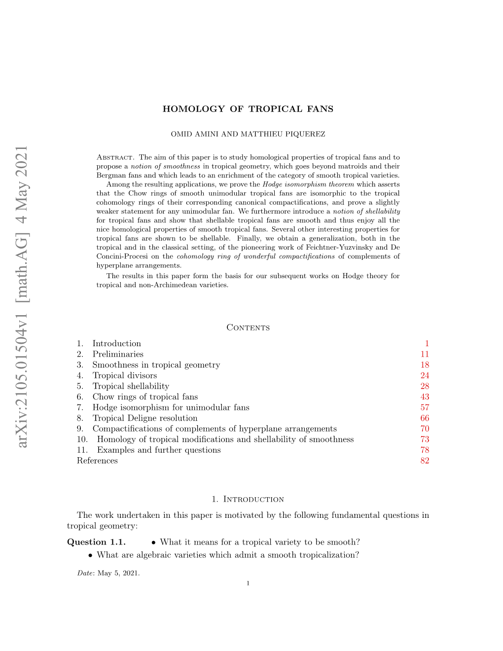 Homology of Tropical Fans 3