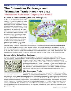 The Columbian Exchange and Triangular Trade (1492-1750 C.E.)