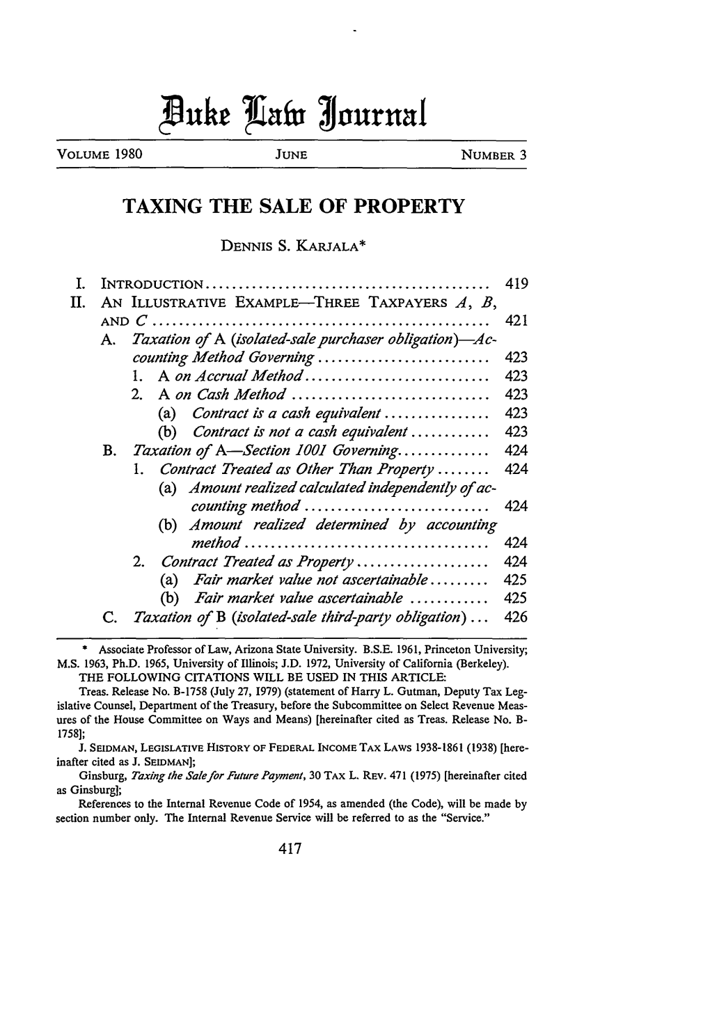 Taxing the Sale of Property