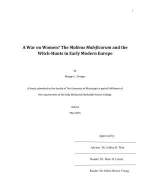The Malleus Maleficarum and the Witch-Hunts in Early Modern Europe