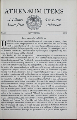 Uf Library Letter from the Boston Ufthenteum