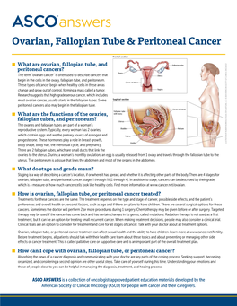 ASCO Answers: Ovarian, Fallopian Tube, and Peritoneal Cancer
