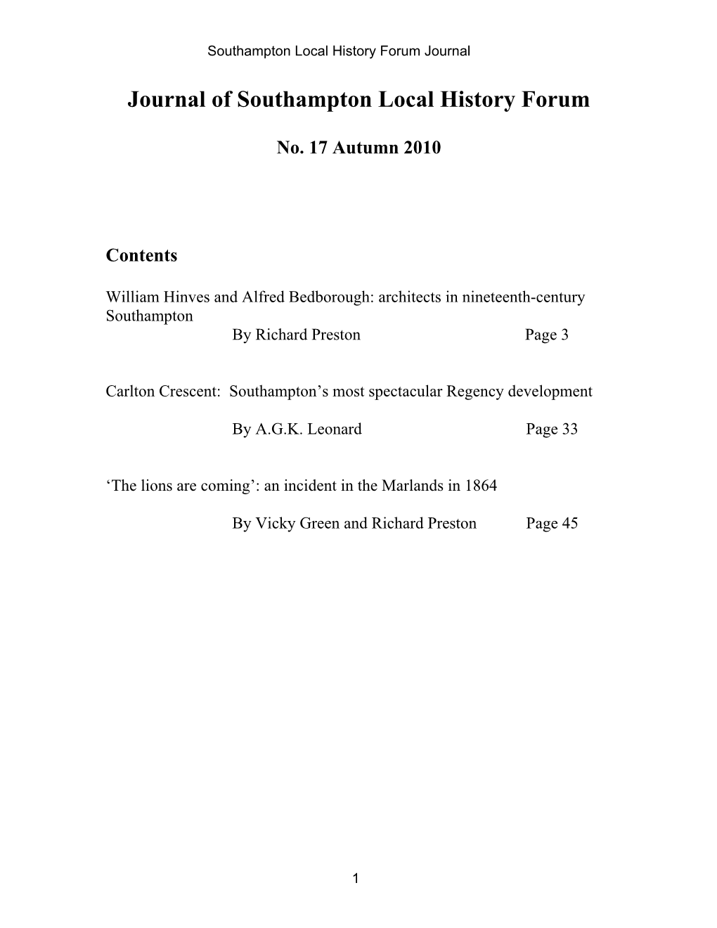 Architects in Nineteenth-Century Southampton by Richard Preston Page 3