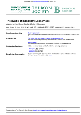 The Puzzle of Monogamous Marriage