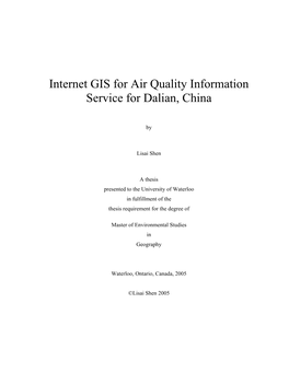 Internet GIS for Air Quality Information Service for Dalian, China