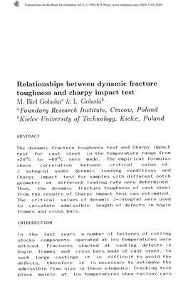 Relationships Between Dynamic Fracture Toughness and Charpy Impact Test