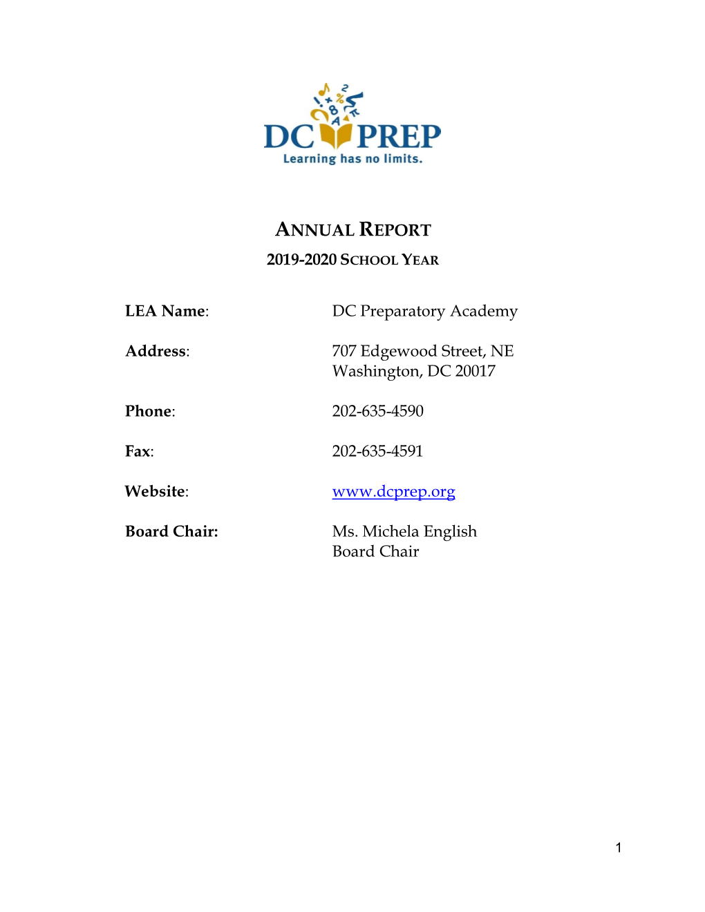 ANNUAL REPORT 2019-2020 SCHOOL YEAR LEA Name