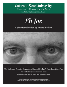 Eh Joe a Piece for Television by Samuel Beckett