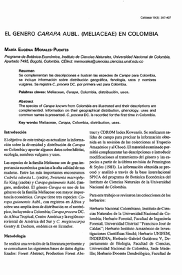 EL GENERO CARAPA AUBL. (Mellaceae) EN COLOMBIA