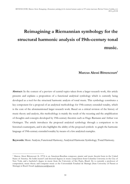 Reimagining a Riemannian Symbology for the Structural Harmonic Analysis of 19Th-Century Tonal Music. Revista Vórtex, Curitiba, N.2, 2013, P.30-48