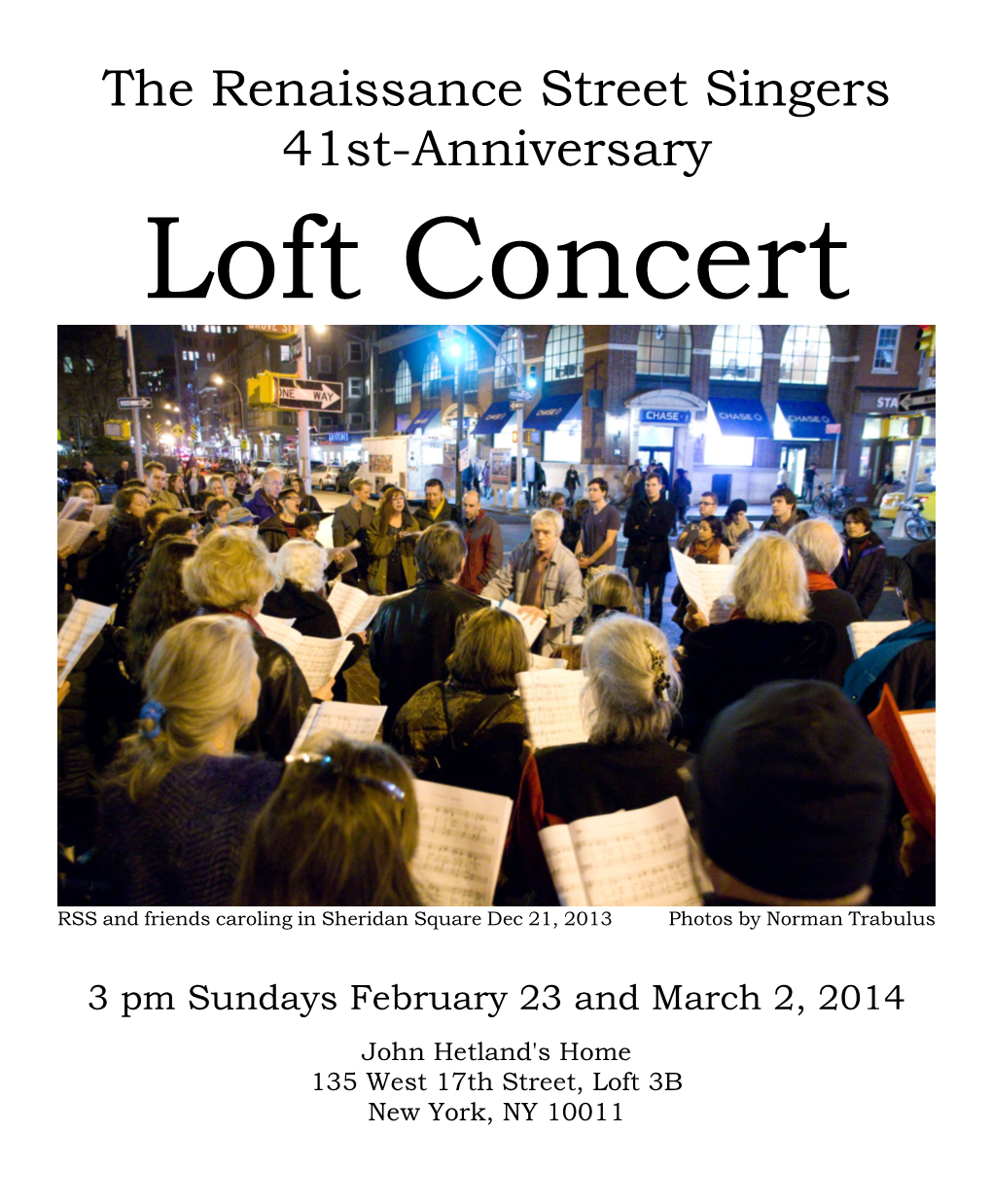 Loft Concert Program