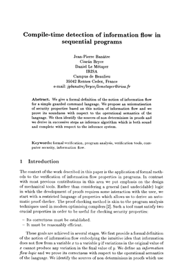 Compile-Time Detection of Information Flow in Sequential Programs