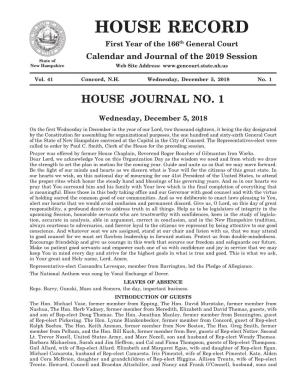 House Journal No. 1