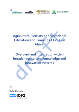 Agricultural Tertiary and Vocational Education and Training (ATVET) in Africa