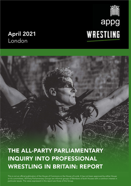 April 2021 London the ALL-PARTY PARLIAMENTARY INQUIRY INTO