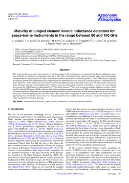 Maturity of Lumped Element Kinetic Inductance Detectors for Space-Borne Instruments in the Range Between 80 and 180 Ghz A