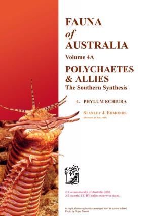 Fauna of Australia 4A Polychaetes & Allies, Echiura