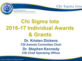 Chi Sigma Iota 2016-17 Individual Awards & Grants