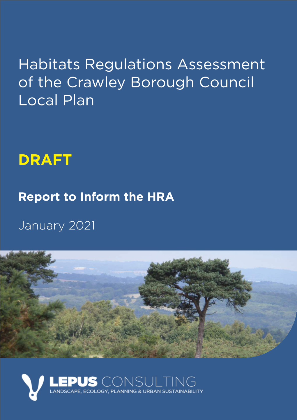 Draft Habitats Regulations Assessment of Crawley Local Plan