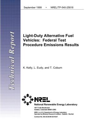 Light-Duty Alternative Fuel Vehicles: Federal Test Procedure Emissions Results