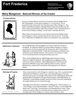 Mary Musgrove: Beloved Woman of the Creeks