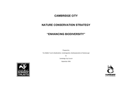 Cambridge City Nature Conservation Strategy