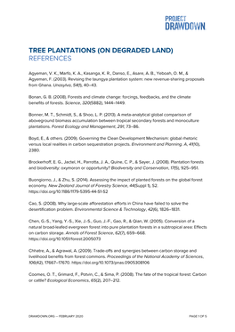 Tree Plantations (On Degraded Land) References