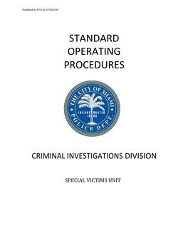 SPECIAL VICTIMS UNIT Published by PCS on 09/23/2020
