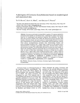 A Phylogeny of Cariniana (Lecythidaceae) Based on Morphological and Anatomical Data