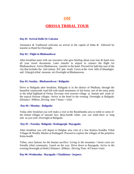 Om Orissa Tribal Tour