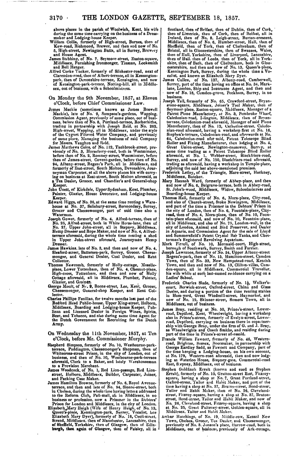 The London Gazette, September 18, 1857