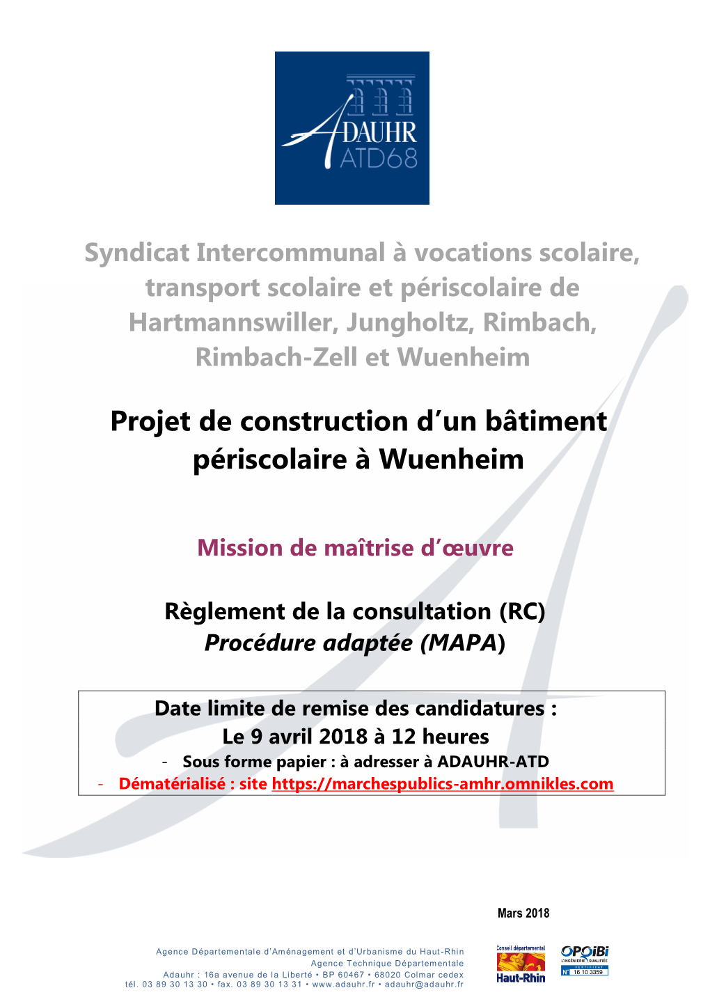 Projet De Construction D'un Bâtiment Périscolaire À Wuenheim