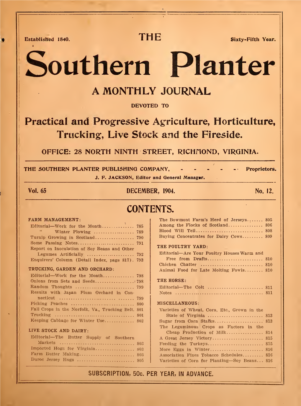 Southern Planter a MONTHLY JOURNAL DEVOTED TO
