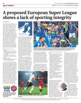 A Proposed European Super League Shows a Lack of Sporting Integrity