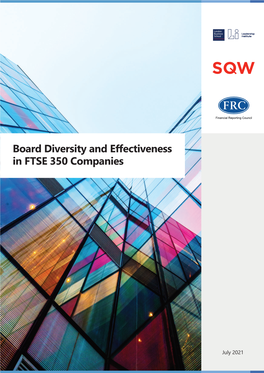 FRC Board Diversity and Effectiveness in FTSE 350