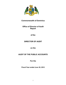 Commonwealth of Dominica Office of Director of Audit Report of The