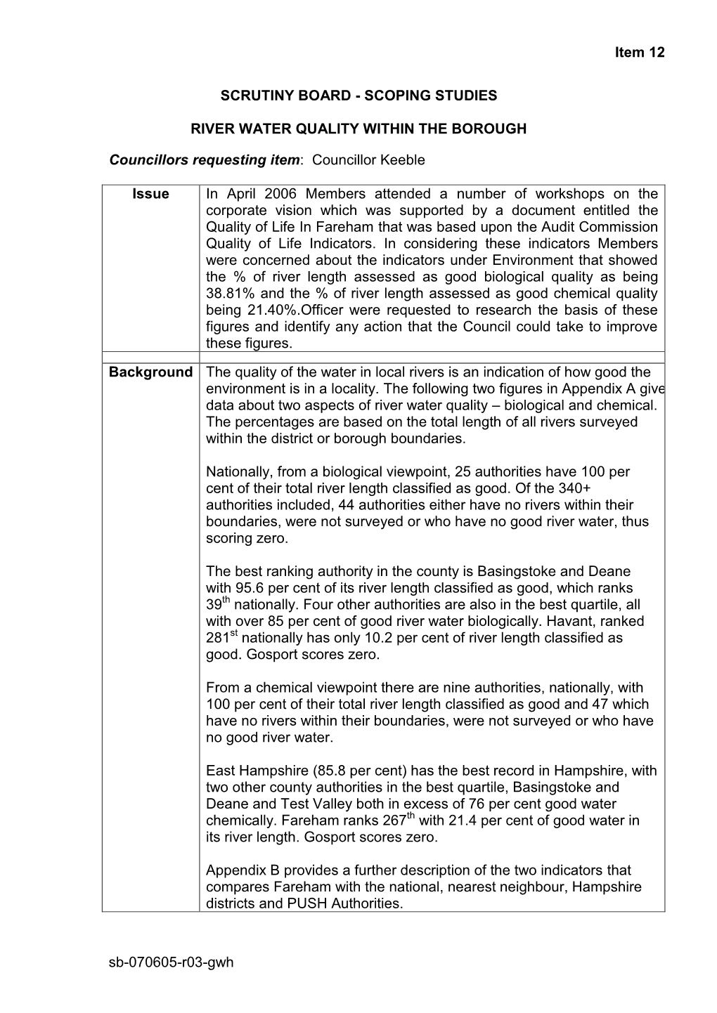 Scrutiny Board - Scoping Studies