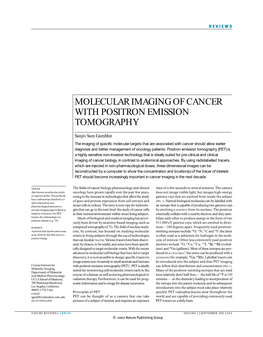 Molecular Imaging of Cancer with Positron Emission Tomography