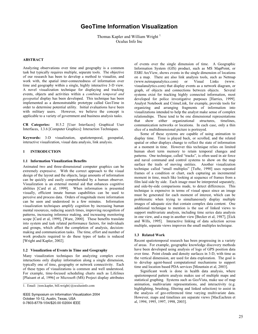 Geotime Information Visualization