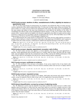 Chapter 54. Surveyors Revised Statutes of 1846