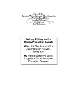 1/1, the Journal of the Just Intonation Network, Spring 2004