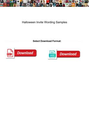 Halloween Invite Wording Samples