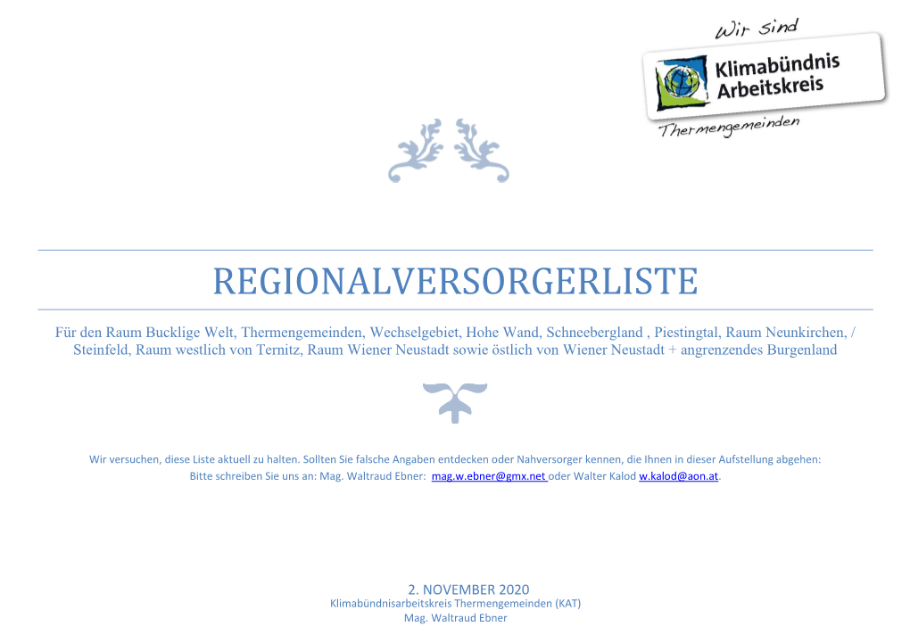 Regionalversorgerliste