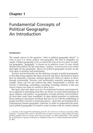 Fundamental Concepts of Political Geography: an Introduction