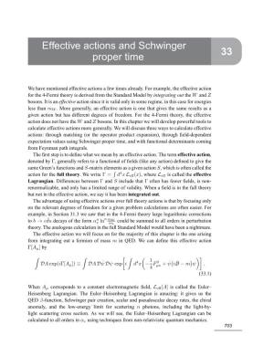 Effective Actions and Schwinger Proper Time 33